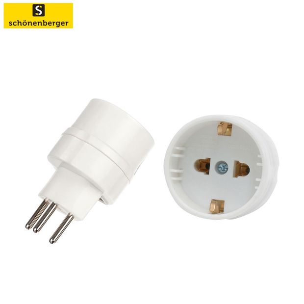 Übergangsstecker - T13/SCHUKO schoeneberger-elektro-schuko-adapter-schweiz-3polig-weiss1.620x620.high